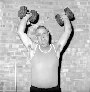 One Mature Man Only Prints: Bare Knuckle Boxer: Donny The Bull'Adams seen here in training. October 1975