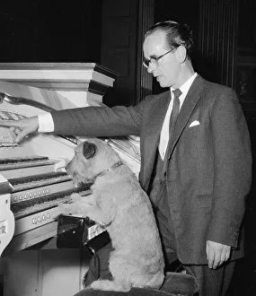 Barks organ concerto Sandy the dog seen here playing the organ while his master