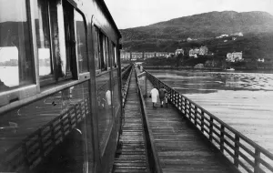 Bridges Prints: Barmouth Bridge and Estuary of the River Mawddach near Barmouth, Gwynedd