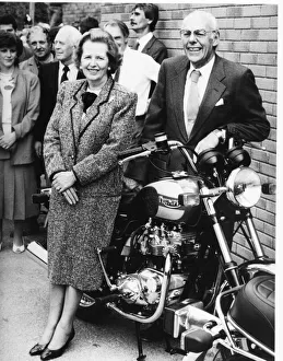 Baroness Margaret Thatcher and her late husband Denis during a visit to the L F Harris