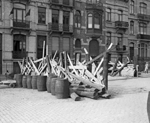 Barricades across the roads leading into Brussels Circa August 1914 *** Local