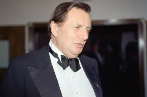 Aids Prints: Barry Humphries at a gala dinner in aid of the AIDS Crisis Trust in Whitehall
