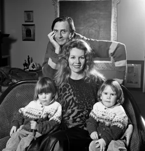 Barry Humphries with his wife Diane Millstead and their children Rupert and Oscar