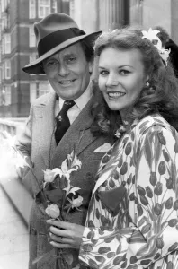 Barry Humphries and wife Diane Millstead at their wedding in London - June 1979