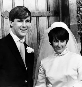 Barry John, (a Welsh rugby union fly-half) and Janet Talfan Davies on their wedding day