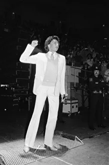 Disco Prints: Barry Manilows grand entrance to his concert at Hartford Civic Center, Hartford