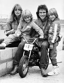 Barry Sheene with girlfriend Stephanie McLean with her son Roman 8 years old
