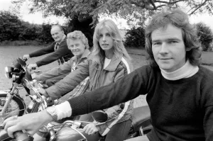 Barry Sheene: In the pits as a timekeeper will be his constant girl friend Stephanie