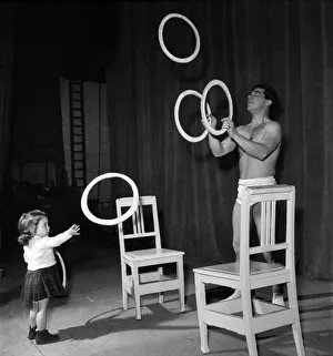 Skill Prints: Basil Yale and his wife Diane in their unique balancing act in the Louis Benjamin revue