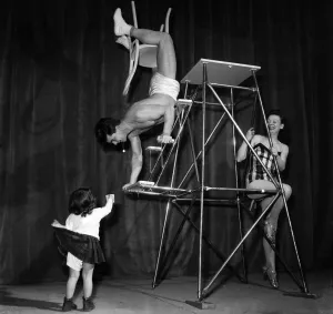 Skill Prints: Basil Yale and his wife Diane in their unique balancing act in the Louis Benjamin revue