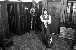 00450 Prints: Bass guitarist of The Who rock group John Entwistle pictured at his home in Ealing