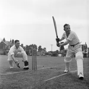 00279 Prints: Batsman of the local cricket team at Meopham one of the oldest teams in Kent seen here in