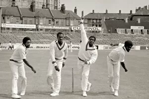 Images Dated 11th May 1976: A Batsmans Nightmare at The Oval May 1976 The fearsome four from the West