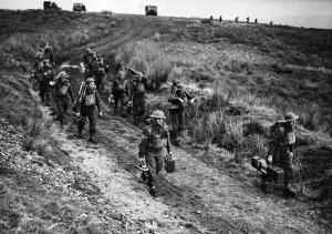 Machine Gun Prints: A battalion of the Northumberland Fusiliers on a non-technical machine gun shoot