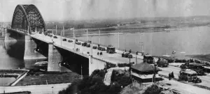 River Prints: The Battle of Arnhem - a stream of British armour and motorised units seen crossing