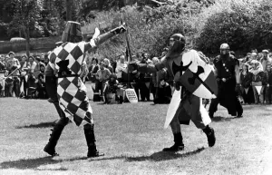 00363 Prints: Battle re-enactments - A display of medieval combat at the formal opening of Prudhoe