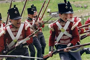 Acting Prints: Battle re-enactments - Members of the 68th Regiment of Light Infantry during