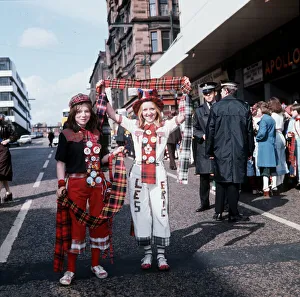 Bay City Rollers fans outside Apollo theatre Glasgow April 1975