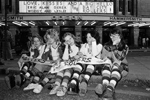 01013 Prints: Bay City Rollers fans outside the Odeon Hammersmith after the groups concert