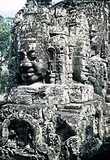 Dramatic Prints: Bayon Temple near Angkor Wat North West Kampuchea Cambodia