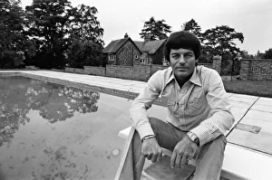 Swimming Pool Prints: BBC DJ Tony Blackburn at his home in Cookham Dean, Berkshire