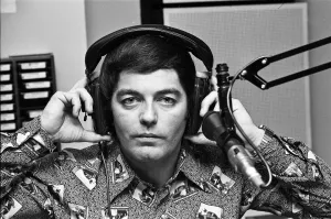 BBC DJ Tony Blackburn is pictured at work following his recent spilt from his wife