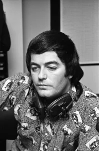 BBC DJ Tony Blackburn is pictured at work following his recent spilt from his wife