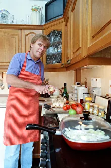 Kitchen Prints: BBC Radio Cleveland presenter Colin Bunyan preparing a meal in his kitchen