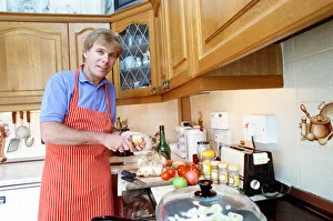 00705 Prints: BBC Radio Cleveland presenter Colin Bunyan preparing a meal in his kitchen