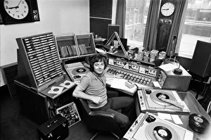 BBC Radio Disc Jockey Tony Blackburn pictured in the studio. 21st June 1973
