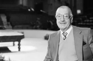 One Senior Man Only Prints: BBC snooker commentator Ted Lowe at Wembley Conference centre ahead of the Benson