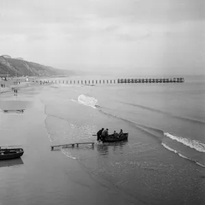 The beach in Bournemouth, Dorset, is deserted over the Easter holidays due to rain