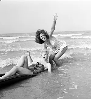 Beach Glamour: Having holiday fun in the sun at Minnis Bay near Margate, Kent