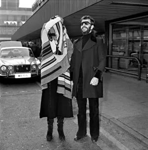 Former Beatle Ringo Starr and girlfriend Nancy Andrews seen here at London Airport