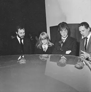 The Beatles 1967 John Lennon with wife Cynthia at London motor show