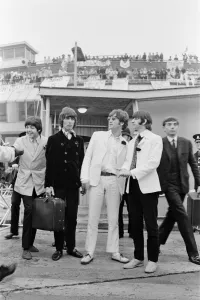 The Beatles arriving at London Heathrow Airport after their last ever concert tour of