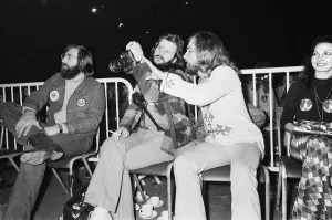 Former Beatles drummer Ringo Starr attends the Marc Bolan concert at Wembley as