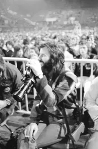Audiences Prints: Former Beatles drummer Ringo Starr with his camera at a T-Rex concert at Empire Pool in