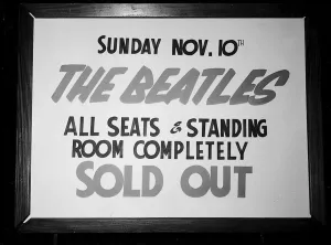 Beatles Files 1964 A sign showing Beatles concert sold out for November 10th 1964