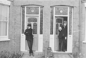 Core08 Prints: Beatles files 1965 John Lennon & Ringo Starr on the set of the Beatles film Help