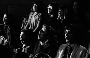 The Beatles filming the finale for A Hard Days Night