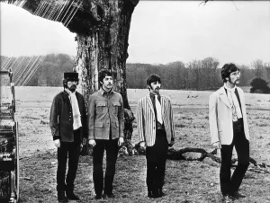 The Beatles filming their video for the song Strawberry Fields Forever
