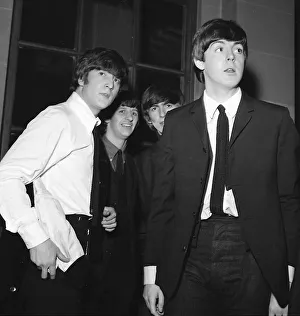 Beatles group members John Lennon, Ringo Starr, George Harrison