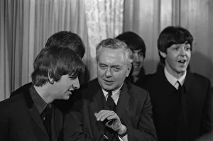 The Beatles and Harold Wilson MP, Labour Party Leader who presented them with their