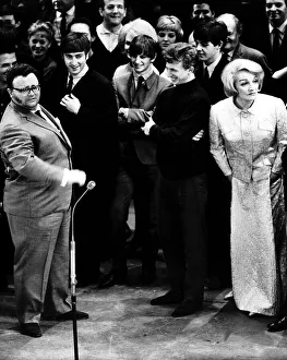 The Beatles with Harry Secombe (left), Tommy Steele and Marlene Dietrich (right
