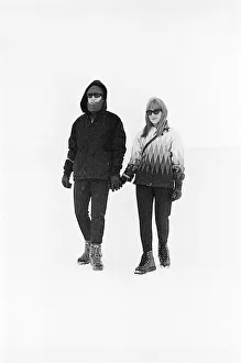 00096 Prints: Beatles: John Lennon and Wife Cynthia Lennon in St Moritz on a Skiing Holiday