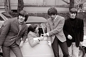 00178 Prints: The Beatles by John Lennons car after he passed his L-test 15th February 1965
