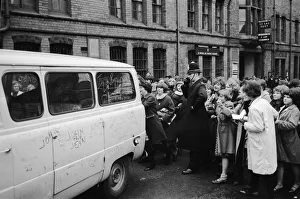 Beatlemania Prints: The Beatles leave Birmingham in a van surrounded by hundreds of screaming fans