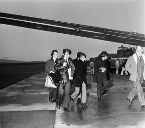 Beatles leave Yeadon Airport after doing a show in Leeds on their Autumn Tour