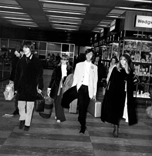 The Beatles leaving Heathrow Airport for India where they will meet Maharishi Mahesh Yogi